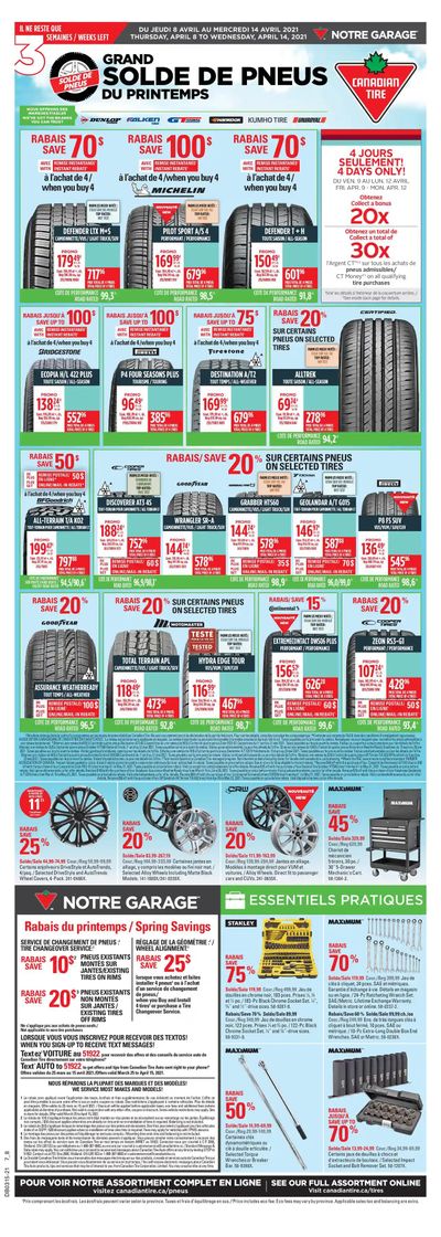 Canadian Tire (QC) Flyer April 8 to 14