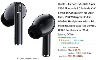 Amazon Canada Deals: Save 44% off Wireless Earbuds + 26% on Neck & Shoulder Massage Pillow + More Offers