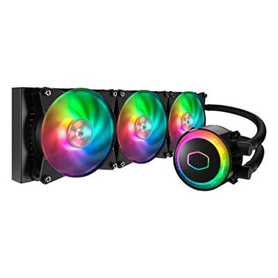 Cooler Master MasterLiquid ML360R ARGB Close-Loop AIO CPU Liquid Cooler, 360 Radiator, Dual Chamber Pump, Addressable RGB Lighting, Dual MF120R Fans for AMD Ryzen/Intel LGA1200/1151, 360mm (MLX-D36M-A20PC-R1) $153.5 (Reg $207.99)