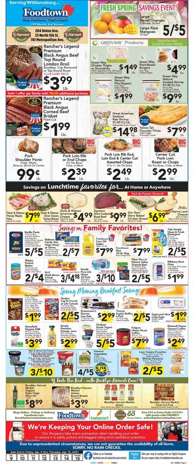 Foodtown (NJ, NY, PA) Weekly Ad Flyer April 9 to April 15