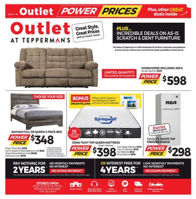 Outlet at Tepperman's Flyer April 9 to 15