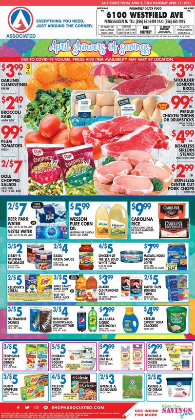 Associated Supermarkets Weekly Ad Flyer April 9 to April 15