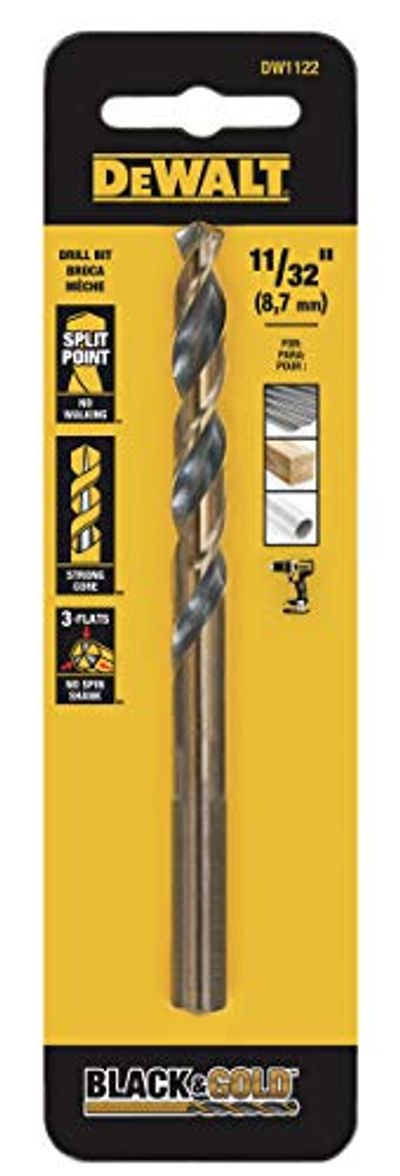 DEWALT DW1122 11/32-Inch Black Oxide Split Point Twist Drill Bit $9.49 (Reg $17.48)