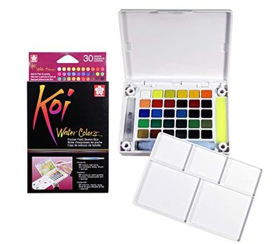 Koi XNCW-30N Field Watercolors with Brush Sketch, 30 Color Set