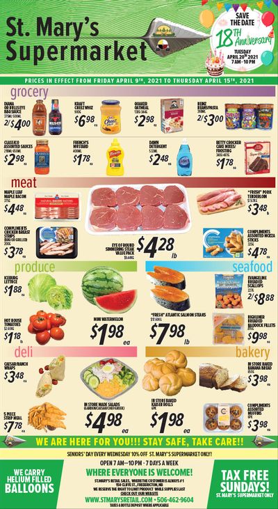 St. Mary's Supermarket Flyer April 9 to 15