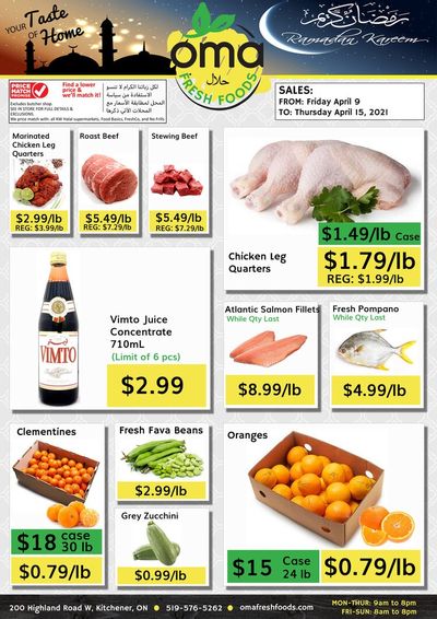 Oma Fresh Foods Flyer April 9 to 15