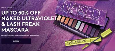 Urban Decay Canada Sale: Save 50% OFF Naked Ultraviolet Eyeshadow Palette + 30% OFF Lash Freak Mascara