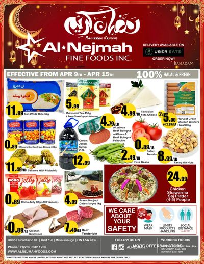 Alnejmah Fine Foods Inc. Flyer April 9 to 15