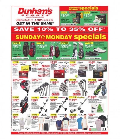 Dunham's Sports (MI, PA, WI) Weekly Ad Flyer April 10 to April 15