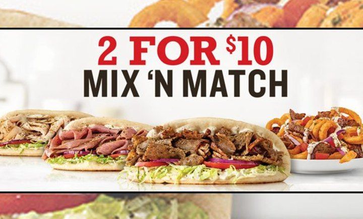 2 FOR $10 at Arby's 2 FOR $10 at Arby's
