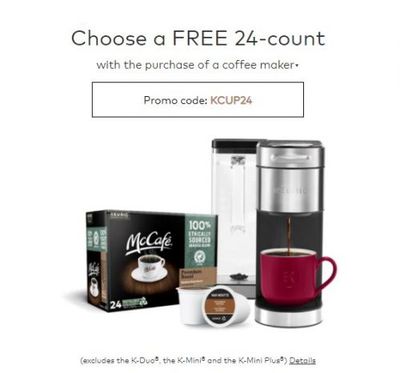 Keurig Canada Deals: FREE 24-Count With Your Purchase Of  A Coffee Maker + 20% OFF Accessories + More