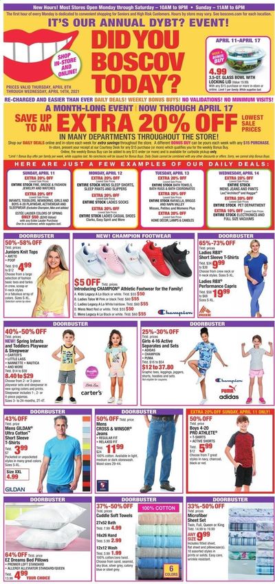 Boscov's Weekly Ad Flyer April 11 to April 14