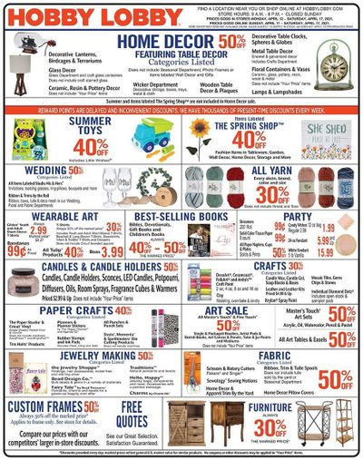 Hobby Lobby Weekly Ad Flyer April 11 to April 17 Hobby Lobby Weekly Ad Flyer April 11 to April 17