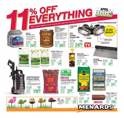 Menards Weekly Ad Flyer April 11 to April 17