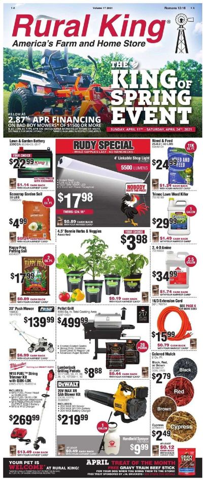 Rural King Weekly Ad Flyer April 11 to April 24