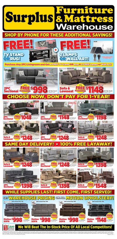 Surplus Furniture & Mattress Warehouse (Sault Ste Marie) Flyer April 12 to May 2 Surplus Furniture & Mattress Warehouse (Sault Ste Marie) Flyer April 12 to May 2
