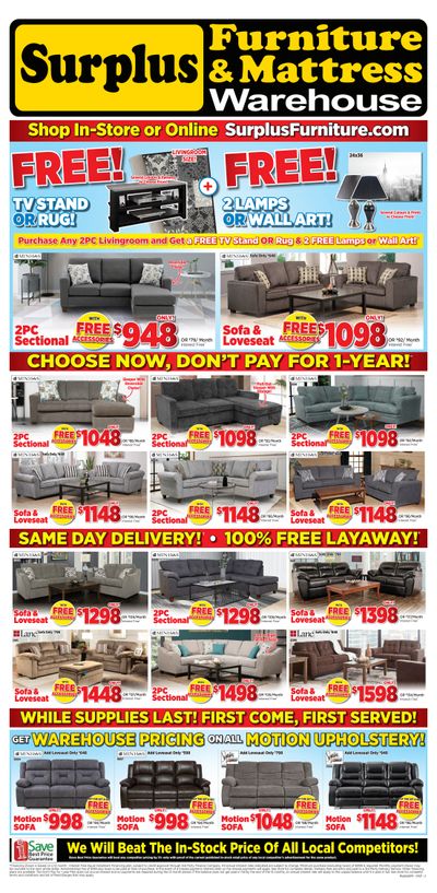 Surplus Furniture & Mattress Warehouse (Saskatoon) Flyer April 12 to May 2