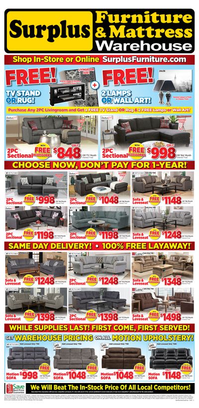Surplus Furniture & Mattress Warehouse (Moncton) Flyer April 12 to May 2