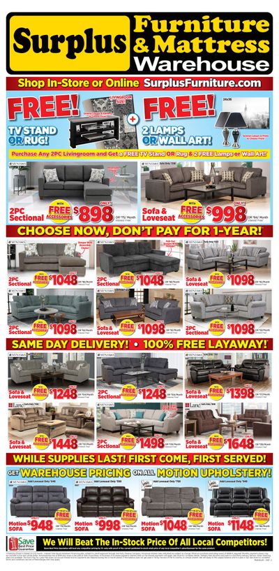 Surplus Furniture & Mattress Warehouse (Lethbridge) Flyer April 12 to May 2