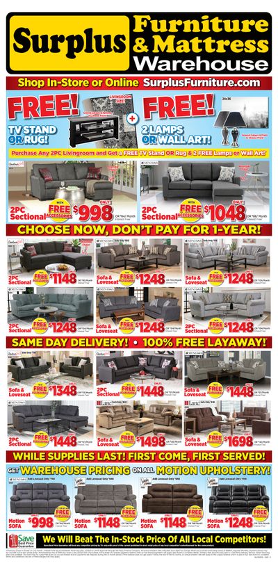 Surplus Furniture & Mattress Warehouse (Grand Falls Windsor) Flyer April 12 to May 2 Surplus Furniture & Mattress Warehouse (Grand Falls Windsor) Flyer April 12 to May 2