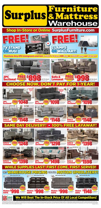 Surplus Furniture & Mattress Warehouse (Brandon) Flyer April 12 to May 2