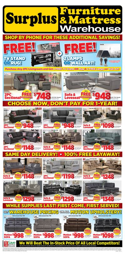 Surplus Furniture & Mattress Warehouse (Barrie) Flyer April 12 to May 2