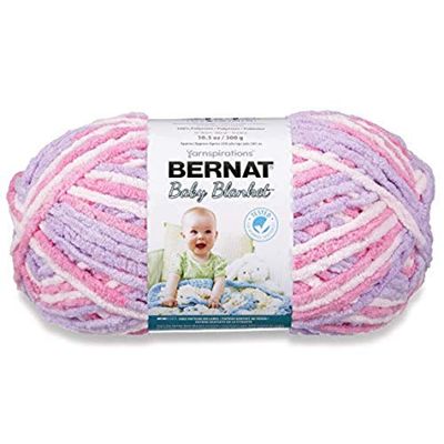 Bernat 16110404321 Baby Blanket Yarn - (6) Super Bulky Gauge - 10.5 oz - Pretty Girl - Single Ball Machine Wash & Dry