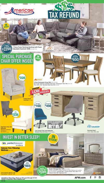 American Furniture Warehouse Weekly Ad Flyer April 11 to April 17