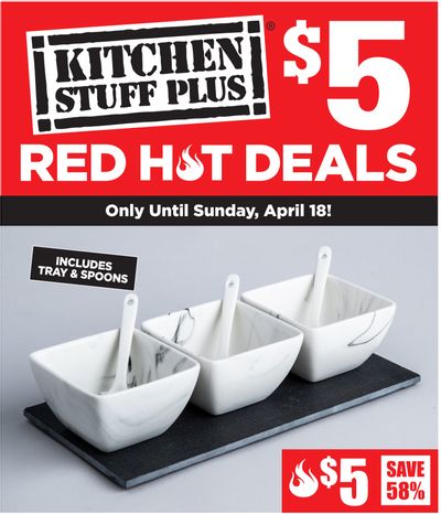 Kitchen Stuff Plus Canada Red Hot Sale: $5 Deals, Save 58% on 7 Pc. Marble Porcelain Bowls Set + More Offers