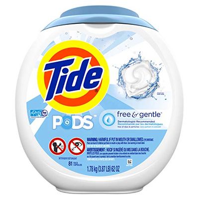 Tide PODS Free & Gentle, Laundry Detergent Liquid Pacs, Unscented and Hypoallergenic for Sensitive Skin, 81 Count - Packaging May Vary $16.02 (Reg $21.12)
