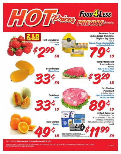Food 4 Less (CA) Weekly Ad Flyer April 14 to April 20