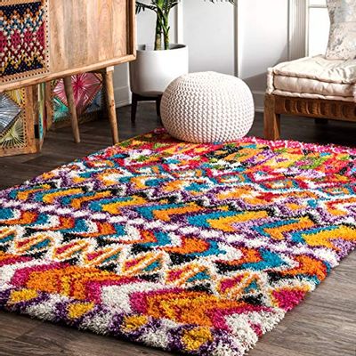 nuLOOM OZXL10A Moroccan Abstract Shag Area Rug, 7' 10" x 10' , Multi $270.36 (Reg $333.56)