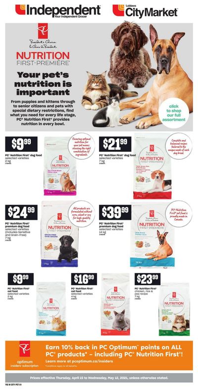 Loblaws City Market (West) PetBook April 15 to May 12