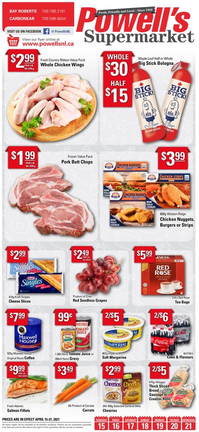 Powell's Supermarket Flyer April 15 to 21