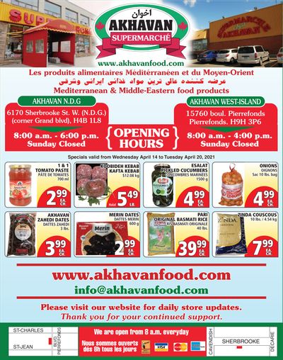 Akhavan Supermarche Flyer April 14 to 20