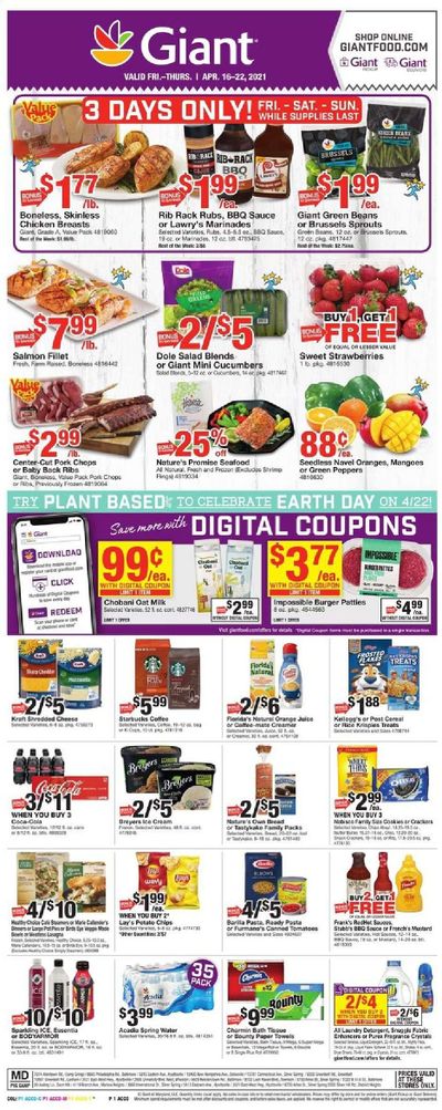 Giant Food Weekly Ad Flyer April 16 to April 22