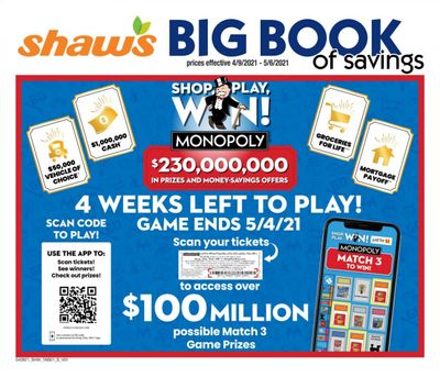 Shaw’s (MA, ME, NH, RI, VT) Weekly Ad Flyer April 9 to May 6