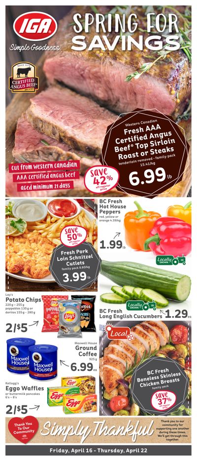 IGA Stores of BC Flyer April 16 to 22