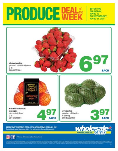 Wholesale Club (Atlantic) Produce Deal of the Week Flyer April 15 to 21