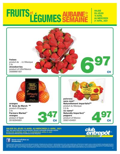 Wholesale Club (QC) Produce Deal of the Week Flyer April 15 to 21