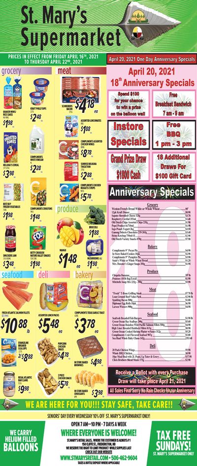 St. Mary's Supermarket Flyer April 16 to 22