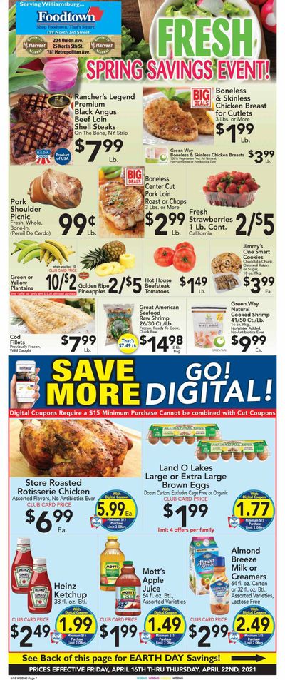 Foodtown (NJ, NY, PA) Weekly Ad Flyer April 16 to April 22