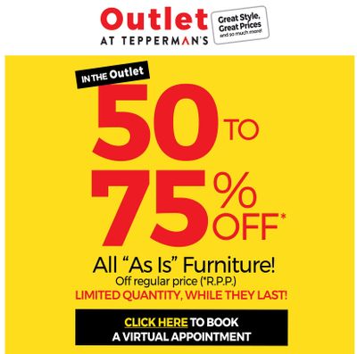 Outlet at Tepperman's Flyer April 16 to 22