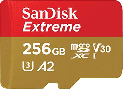Sandisk SDSQXA1-256G-GN6MA Extreme 256GB microSD UHS-I Card with Adapter - 160MB/s U3 A2