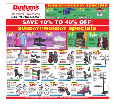 Dunham's Sports Weekly Ad Flyer April 17 to April 22