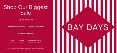Hudson’s Bay Canada Bay Day Sale: Save up to 60% off