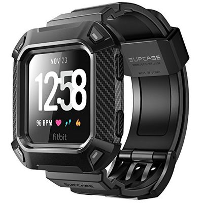 SUPCASE Watch Bands for Fitbit Versa & Fitbit Versa Lite, [Unicorn Beetle Pro] Protective Replacement Wristband Case Band for Fitbit Versa (Black) $25.5 (Reg $27.99)
