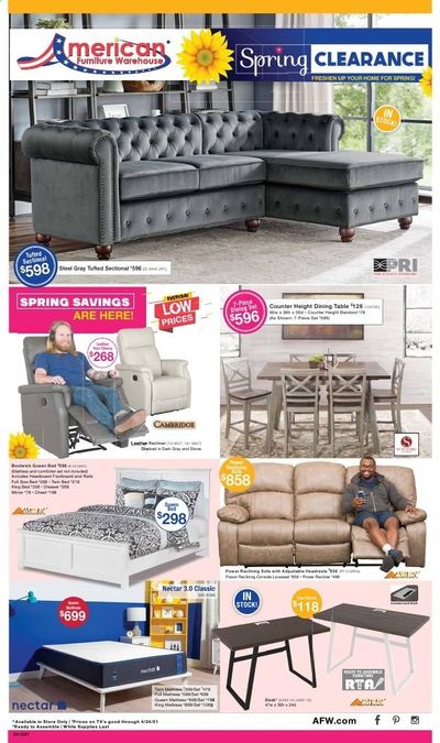 American Furniture Warehouse Weekly Ad Flyer April 18 to April 24