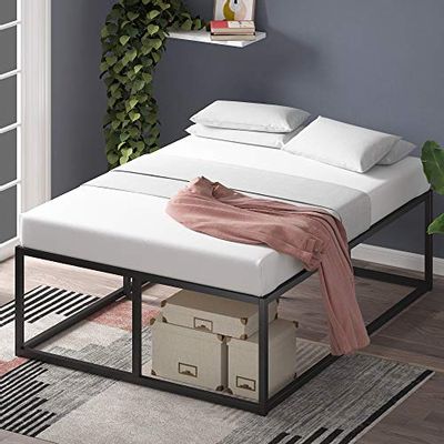 Zinus OLB-MBBF-18T 18 Inch Platforma Bed Frame / Mattress Foundation / Boxspring Optional / Wood slat support, Twin, Black $122 (Reg $225.24)