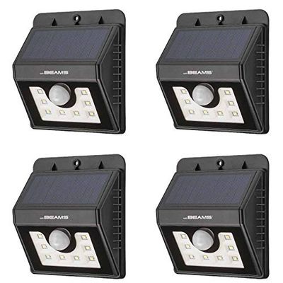 Mr. Beams Solar Wedge 8 LED Security Outdoor Motion Sensor Wall Light, 4-Pack, Black $27.1 (Reg $41.98)